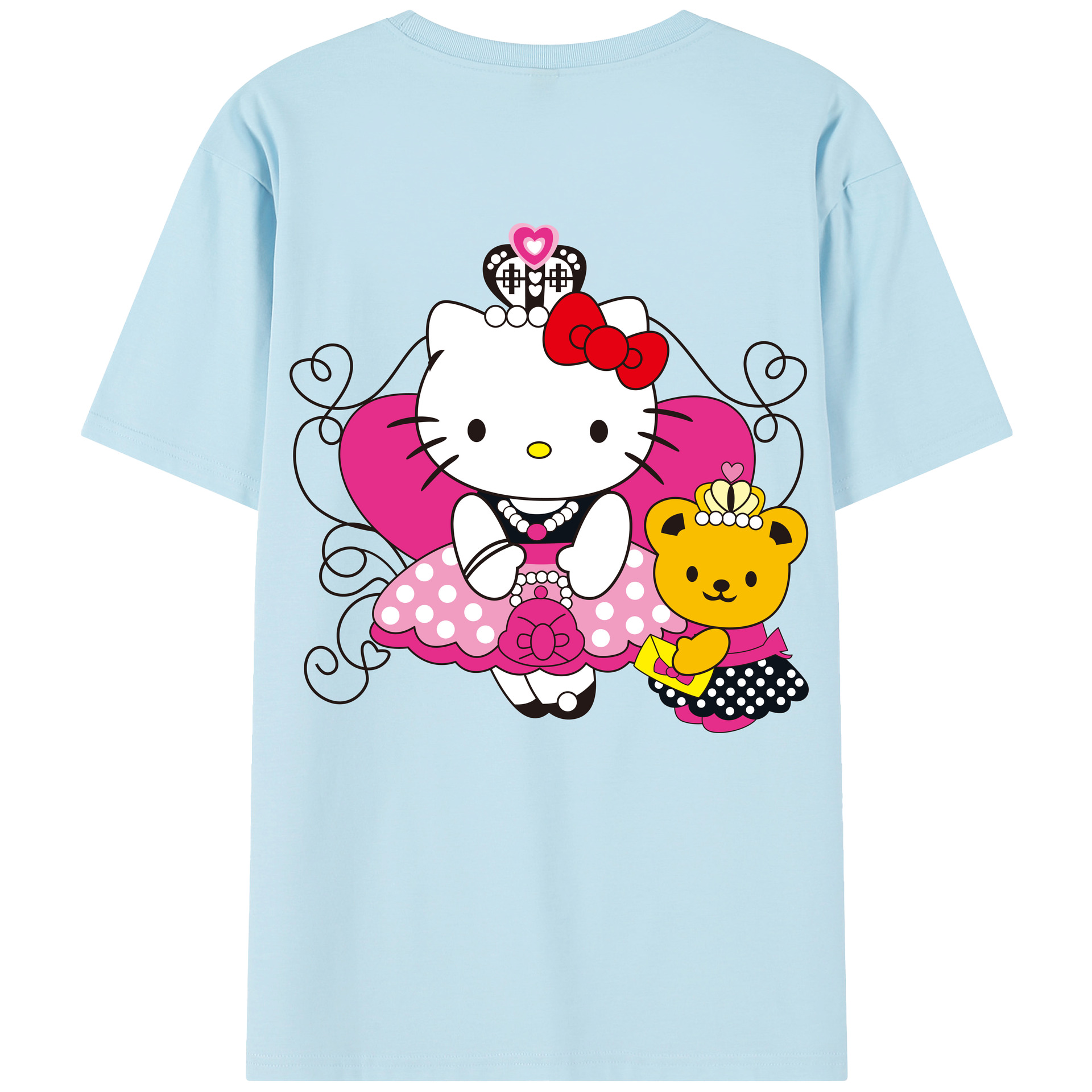 （画像用） Hello Kitty ハローキティ 綿100％半袖Tシャツ（背面プリント）